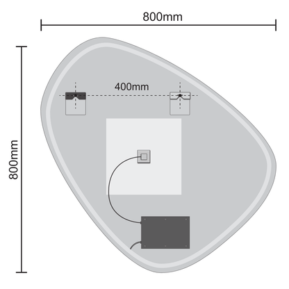 Miroir Asymétrique LED Zürich- 80 cm